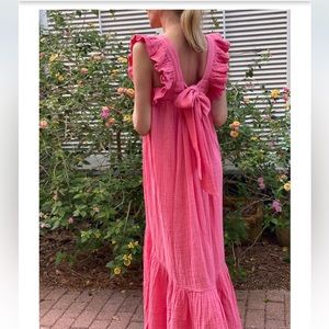 NWT Anaak Cotton/Gauzy Dress in Flamingo